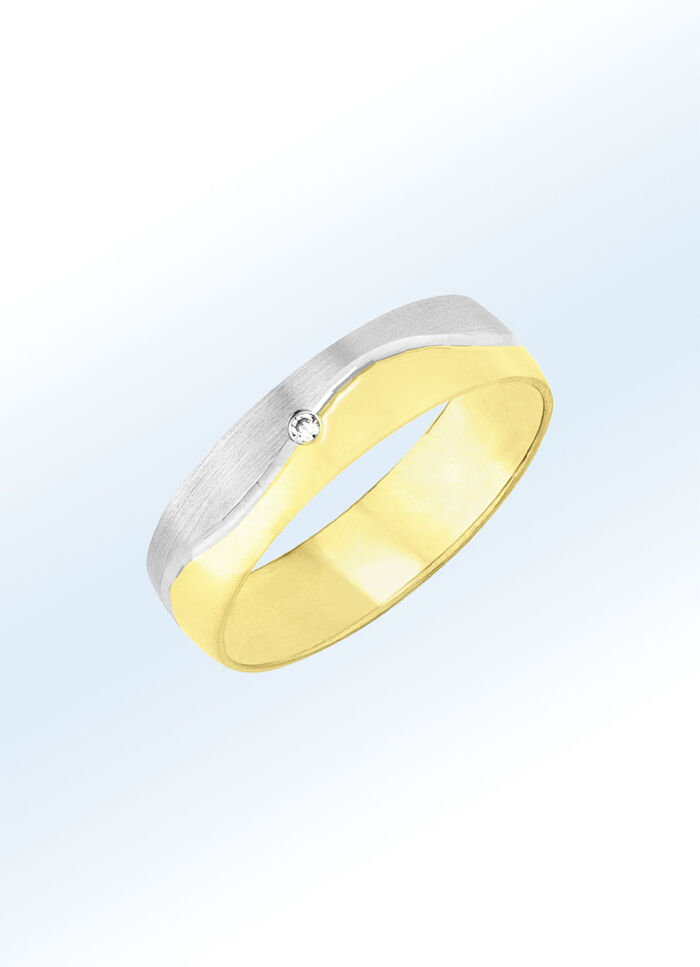Brillant Trauring in Bicolor 