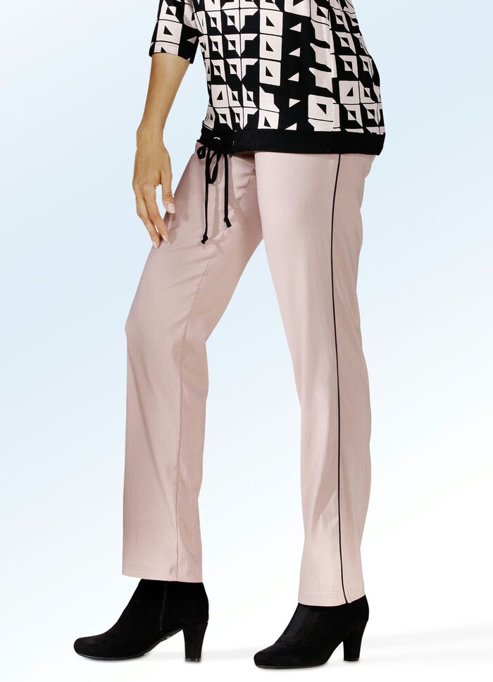 Hose mit kontrastfarbener Zierpaspel ROSENHOLZ