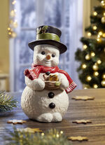 Schneemann aus Feinsteingut von Hand gefertigt und bemalt 