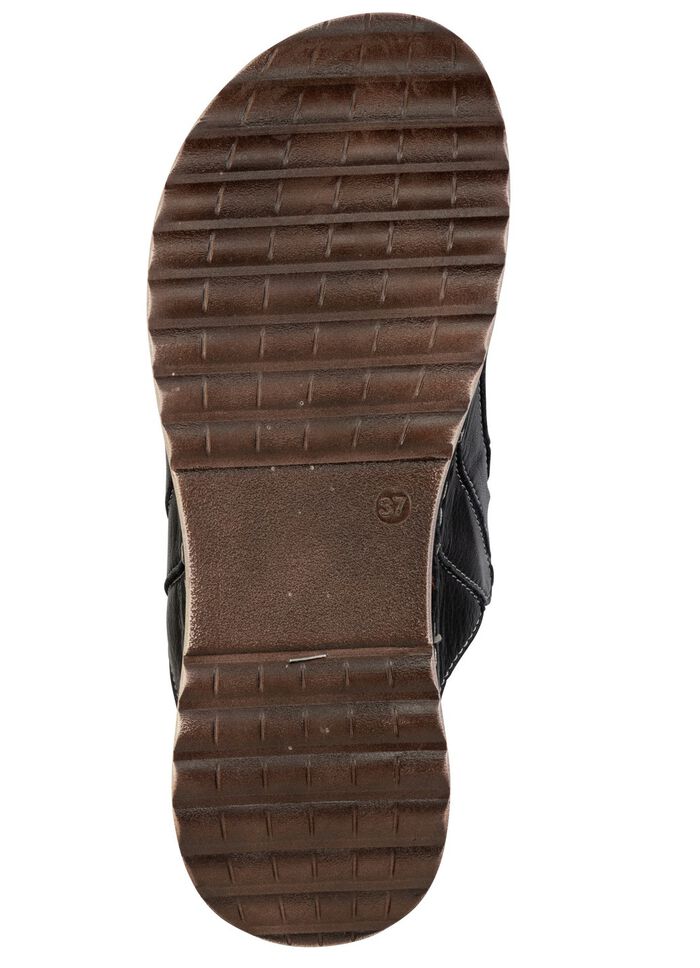 Gemini, stilvolle Damen-Pantoletten, Weite G, aus Leder SCHWARZ