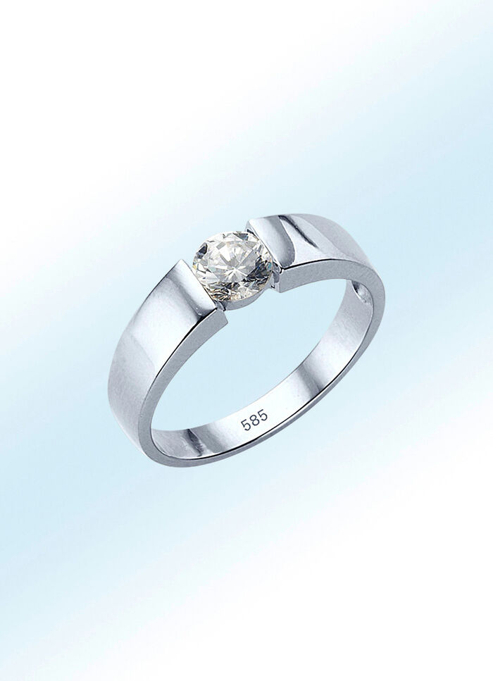 Damenring in Wei&szlig;gold mit Brillant 