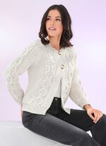 Strickjacke in Grobstrick KIESEL MELIERT