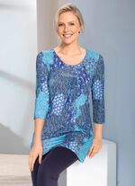 Longshirt mit F&auml;ltelung im Vorderteil in 3 Farben 