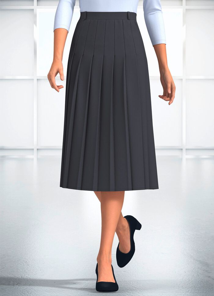 Rock mit Falten rundum DUNKELGRAU