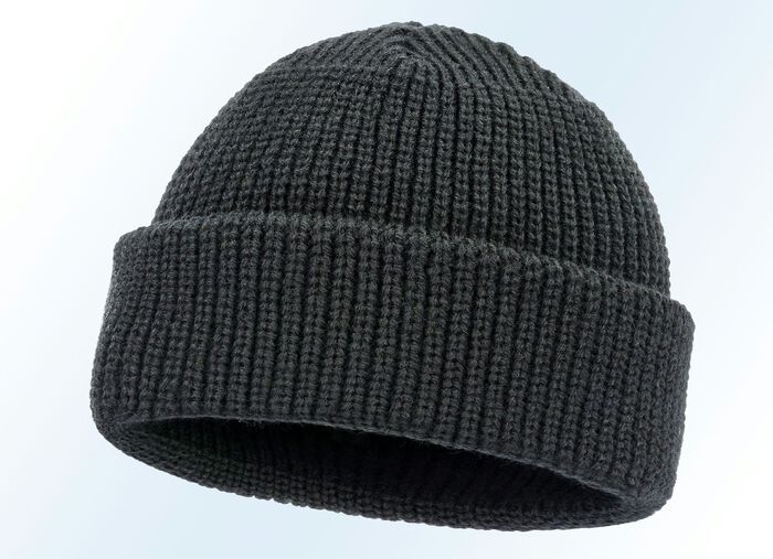 Flotte M&uuml;tze mit doppeltem Umschlag SCHWARZ