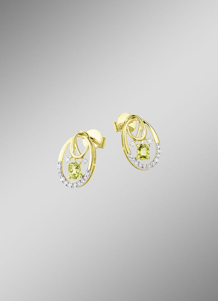 Ohrstecker mit Brillanten und Peridot 