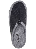 Pantoffel mit elastischer Zugkordel SCHWARZ-GRAU