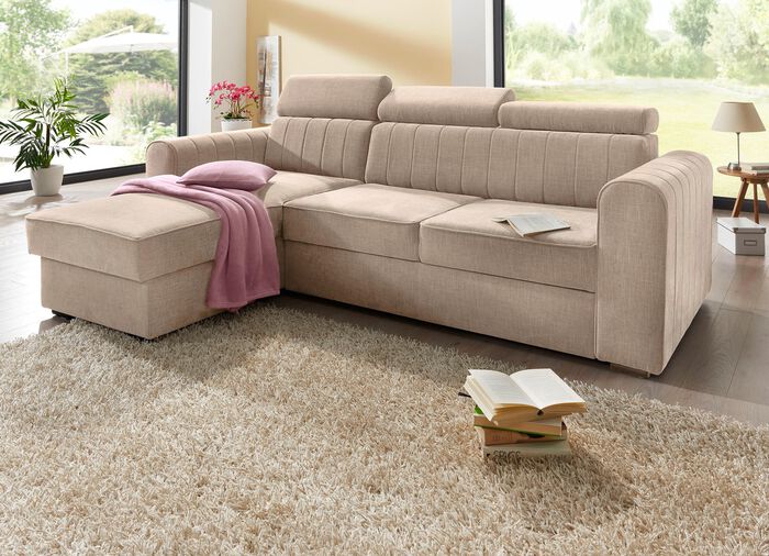 Polsterecke mit Bettfunktion CREME