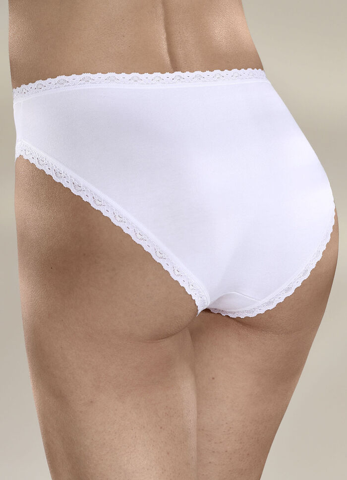 Sloggi 24/7 Dreierpack Slips mit Spitzenbandabschl&uuml;ssen WEISS