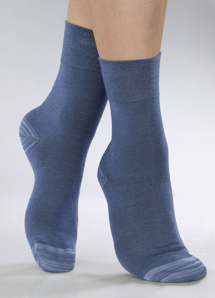 Sechserpack Socken in verschiedenen Farbstellungen 2X JEANSBLAU MELIERT, 2X MARINE MELIERT, 2X NACHTBLAU MELIERT