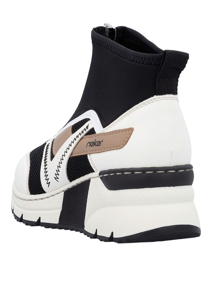 Rieker, stylische Damen-Boots, Weite G, mit herausnehmbarem Fu&szlig;bett CREME-SCHWARZ-BRAUN