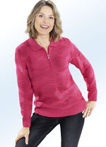 Pullover mit Wellenstruktur ROT