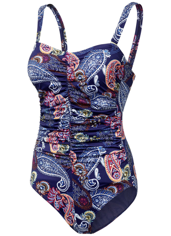 Sunmarin Badeanzug mit Halbkorsage, Raffungen und abnehmbaren Tr&auml;gern 