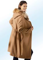 Mantel mit G&uuml;rtel und fester Kapuze 