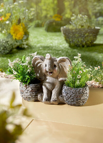 Pflanztopf Elefant aus Polyresin  Pflanztopf Elefant aus Polyresin