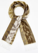 Schal mit Fantasiebl&uuml;ten und - bl&auml;ttern 