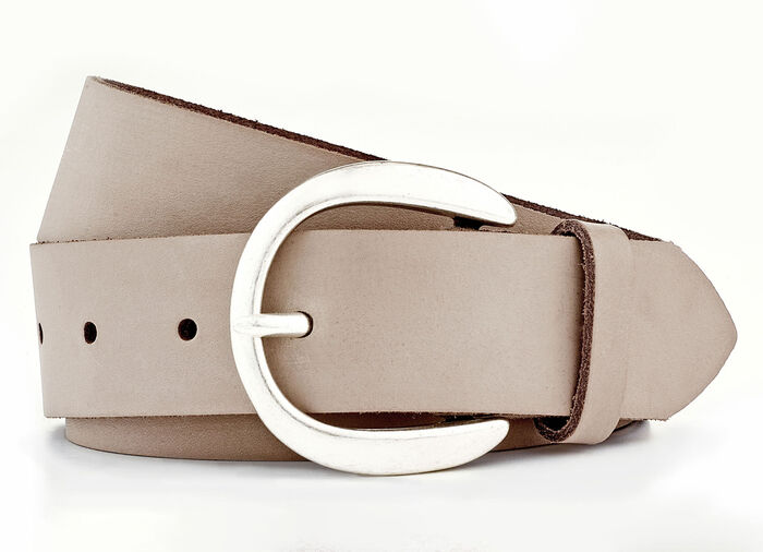 Modischer Damen-Gürtel aus Leder, 3,5 cm breit TAUPE