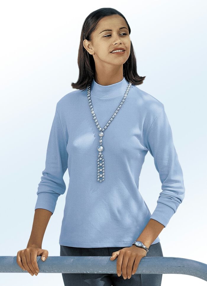 Shirt mit Stehkragen HELLBLAU