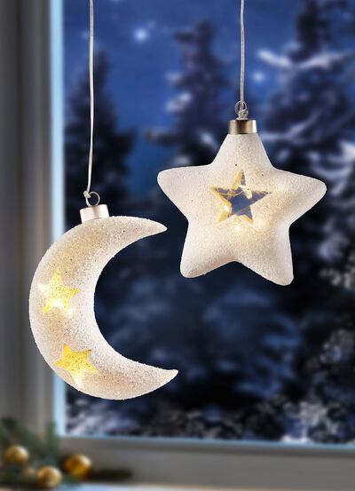 Beleuchtete Dekoration aus Glas mit Frost-Dekor 