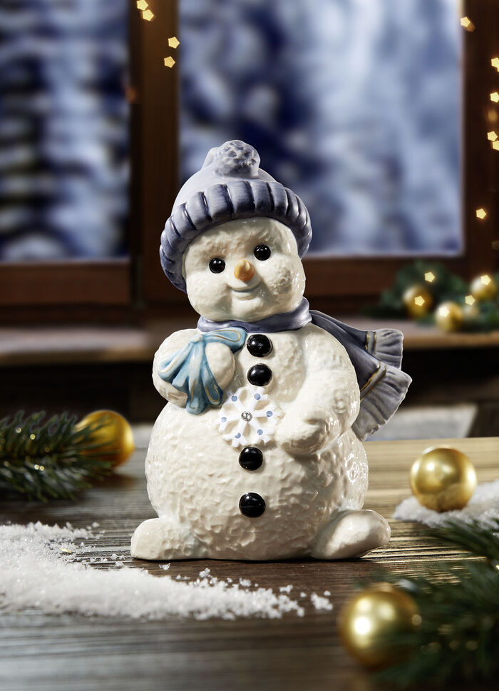 Schneemann aus hochwertigem Feinsteingut 