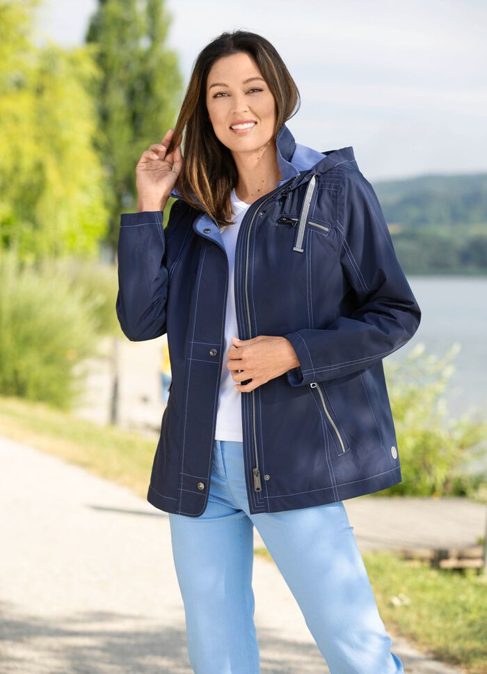 Funktionsjacke mit abnehmbarer Kapuze 