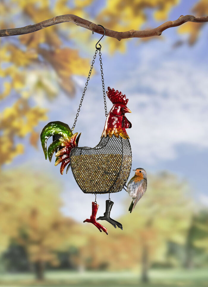 Futterstelle Hahn, aus Eisen 