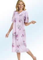 Nachthemd, Kurzarm mit Knopfleiste ROSÉ-BUNT