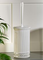 Handgefertigte Badezimmer-Accessoires aus Keramik CREME-SILBER