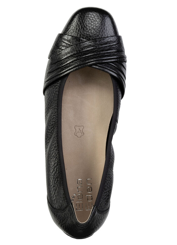ELENA EDEN, elegante Damen-Ballerinas, Weite G, mit herausnehmbarem Fußbett SCHWARZ