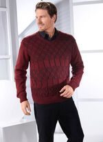 Attraktiver Pullover mit V-Ausschnitt in 2 Farben 