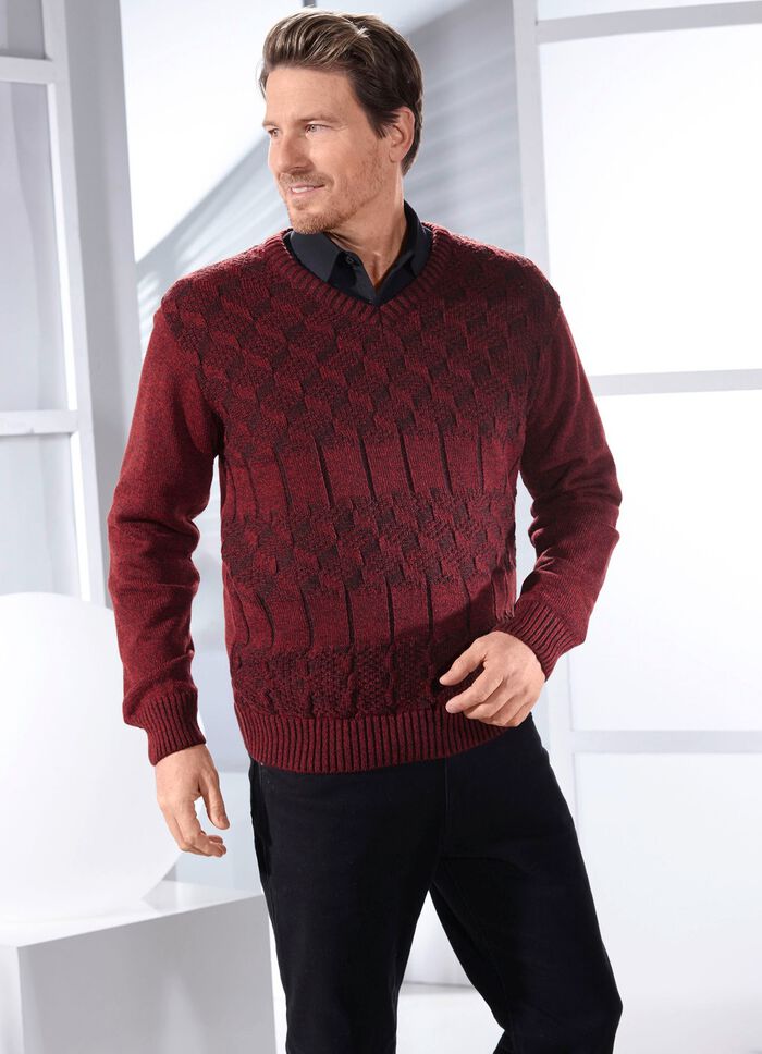 Attraktiver Pullover mit V-Ausschnitt in 2 Farben 