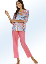 Schlafanzug mit Rundhals und 3/4-langen Ärmeln 