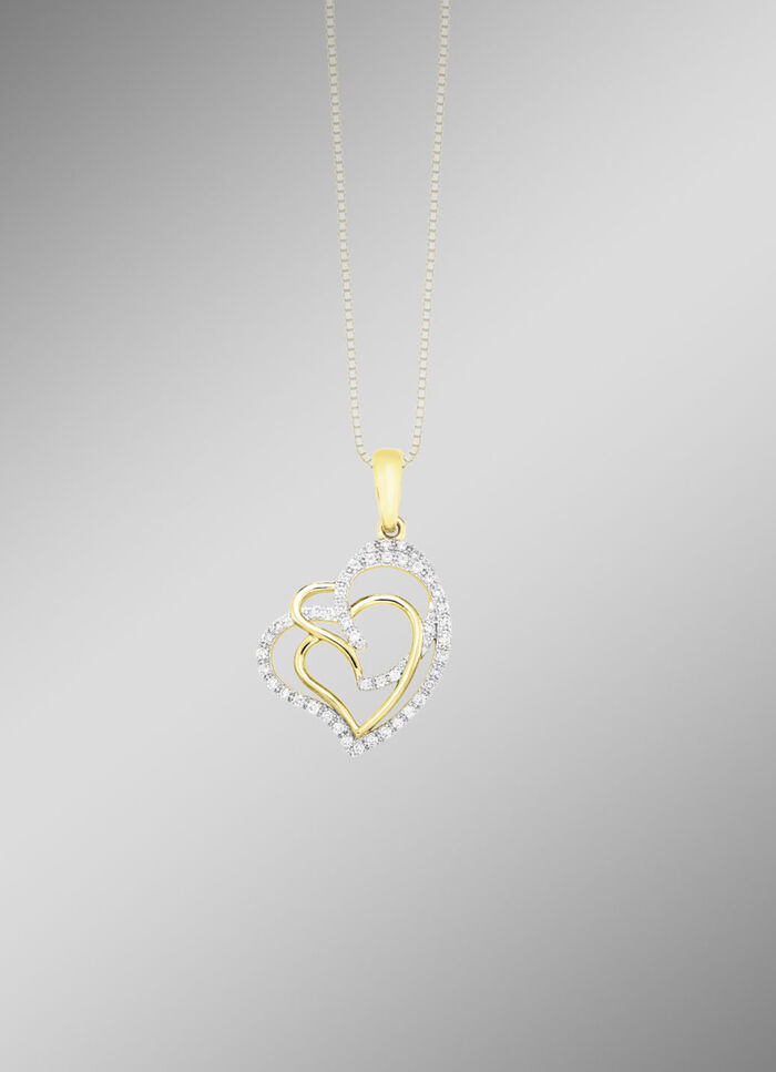 Herz-Anhänger mit 45 Diamanten 