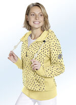 Sweatjacke mit kleinen Seesternchen VANILLE-BLAU