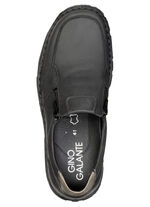 GINO GALANTE, klassische Herren-Slipper, mit herausnehmbarem Fußbett SCHWARZ