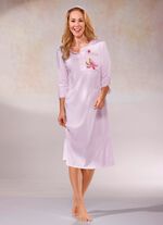 Zweierpack Nachthemden, 3/4-lange &Auml;rmel mit Knopfleiste 