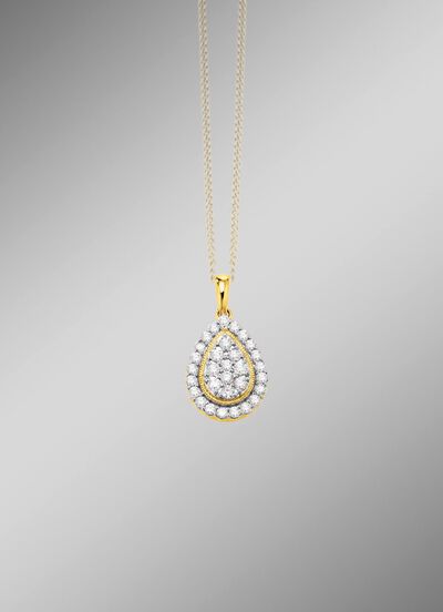 Tropfenf&ouml;rmiger Anh&auml;nger mit Brillanten 
