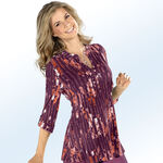 Floral dessinierte Shirt-Tunika ROT-KORALLE