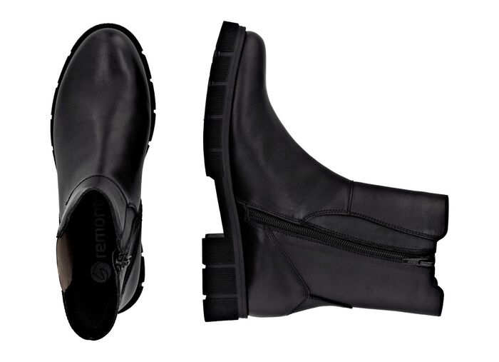 Remonte, modische Damen-Stiefeletten, Winterschuhe, Weite G, mit Rei&szlig;verschluss SCHWARZ-BRAUN