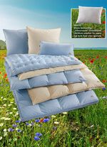 Erstklassige Daunendecken-&bdquo;Sonderserie blau & creme&ldquo; aus dem Schwarzwald 