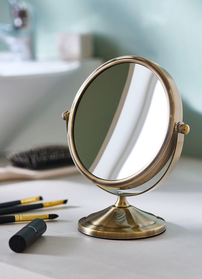 Kosmetik-Spiegel mit stabilem Metallgeh&auml;use GOLD