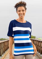 Pulli in Ringeldessin MARINE-WEISS-AZURBLAU