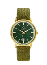 Quartz-Herrenuhr mit vergoldetem Metallgeh&auml;use 