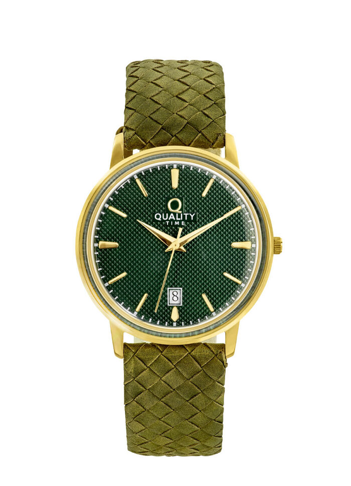 Quartz-Herrenuhr mit vergoldetem Metallgeh&auml;use 