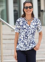 Tunika mit Stehkragen WEISS-MARINE