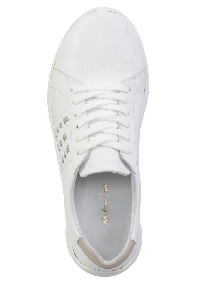 Andrea Conti Schnürschuh aus Nappaleder mit Kontrastdurchzügen WEISS