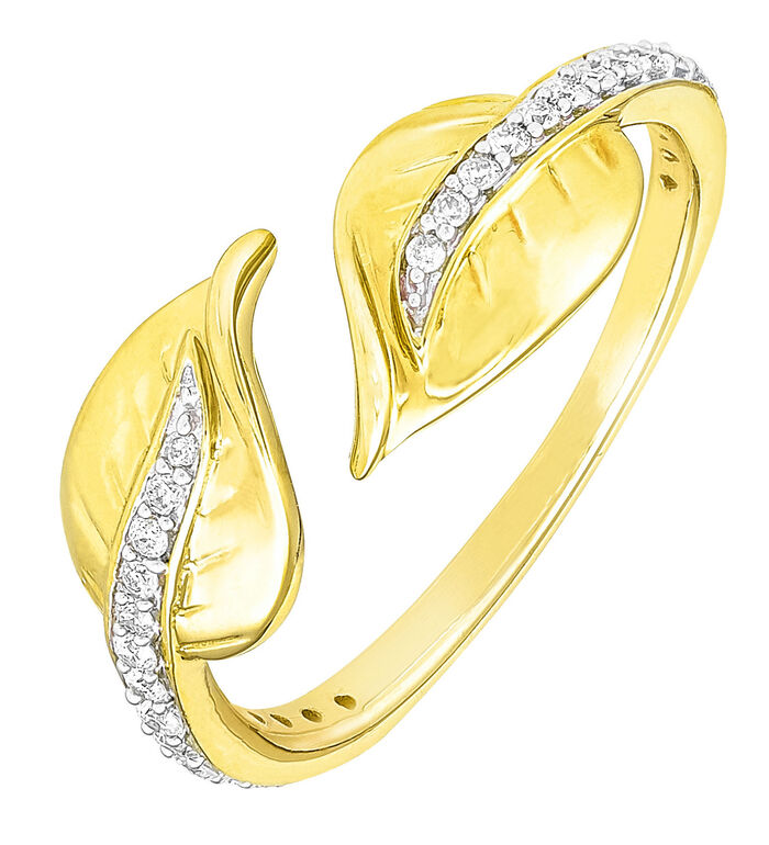 Ring Blatt mit 28 Brillanten 