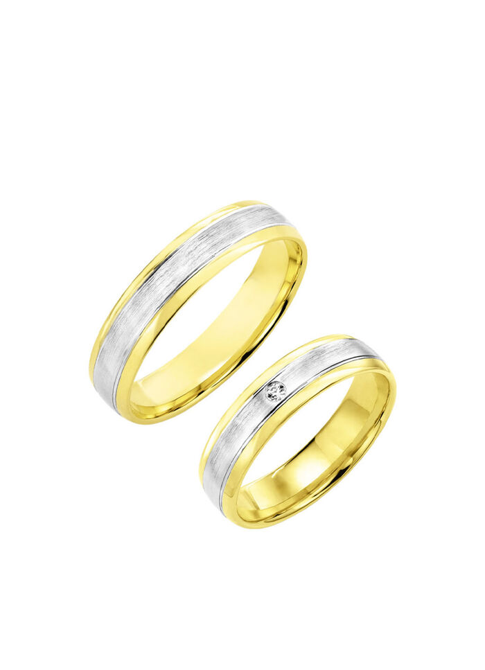 Klassischer Trauring in Bicolor 
