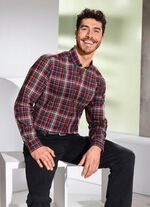 "King's Road"-Hemd mit Button-down-Kragen BORDEAUX-MARINE-GR&Uuml;N KARIERT