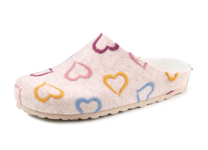 Laurina, klassiche Damen-Hausschuhe, Weite H, mit anatomisch geformtem Fußbett ECRU